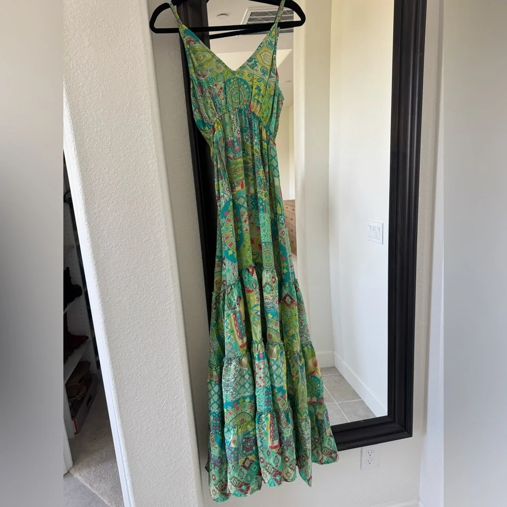 Rhea Costa Vibrant Green Maxi Dress - Picture 1 of 5